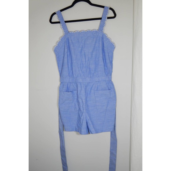 NWT loft romper blue and white with pockets size medium - Picture 4 of 4